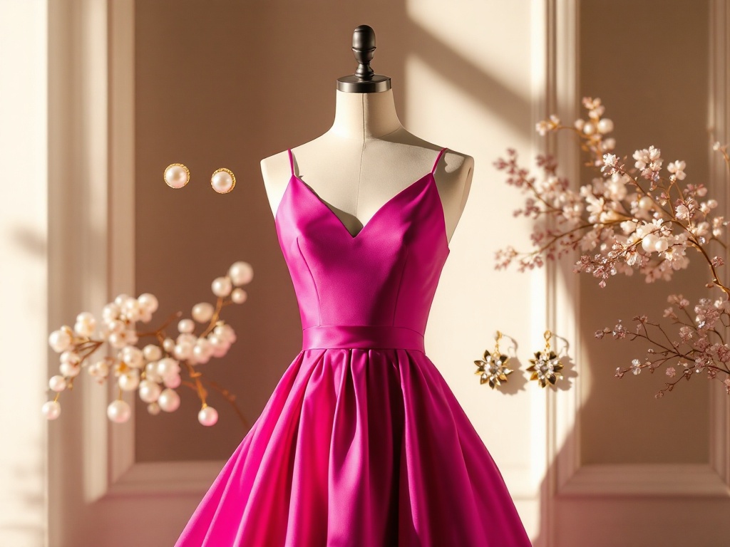 Jakie kolczyki do fuksjowej sukienki?